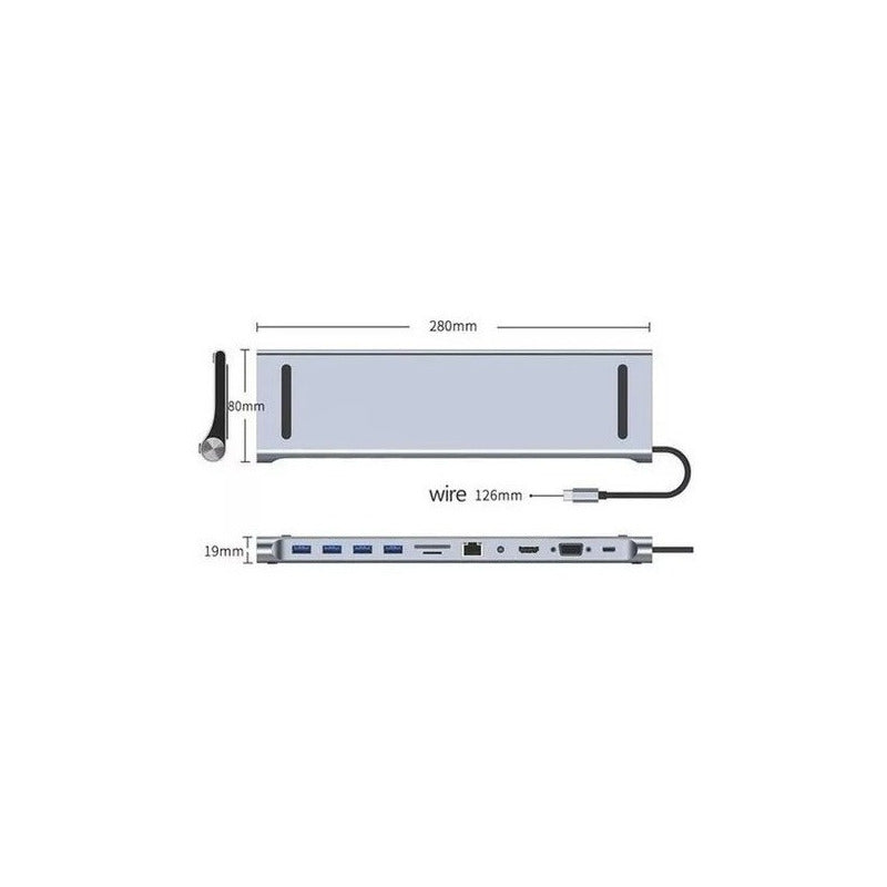 Hub Usb Tipo C 12 En 1 Docking Station Notebook Multipuerto