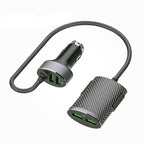 Cargador Usb Para Auto Con Alargador De 4 Puertos 1 Metro