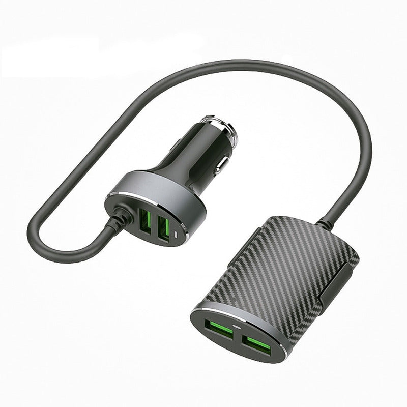 Cargador Usb Para Auto Con Alargador De 4 Puertos 1 Metro