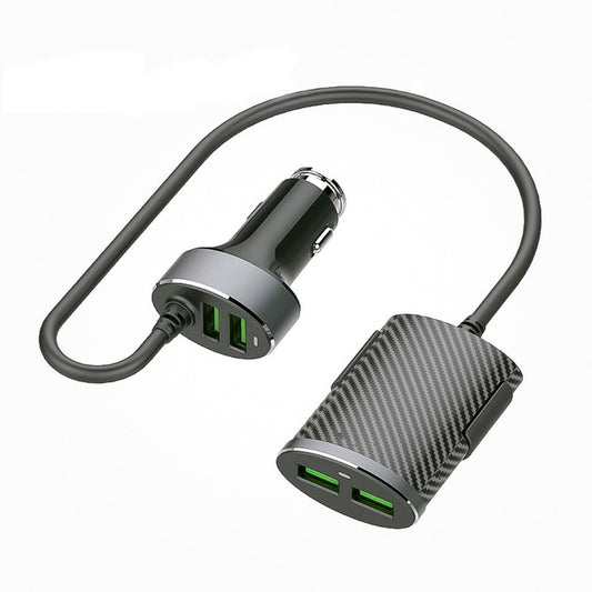 Cargador Usb Auto Con Alargador 4 Puertos 1 Metro Ea27