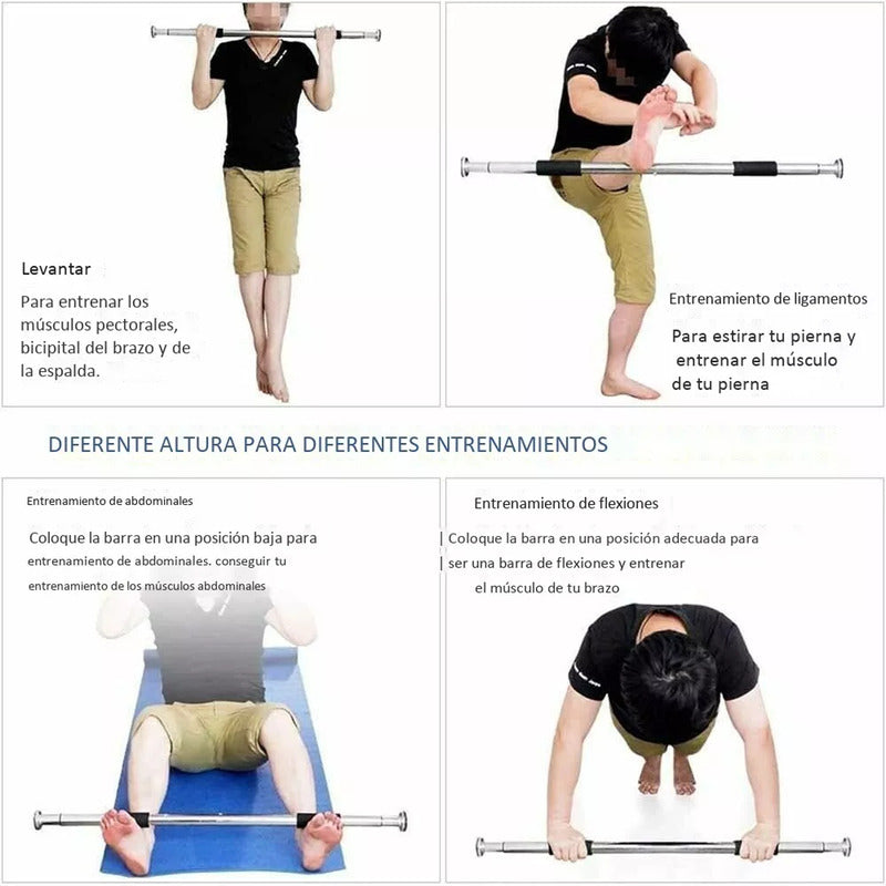 Barra De Ejercicio Ajustable Para Puerta Dominadas Flexiones
