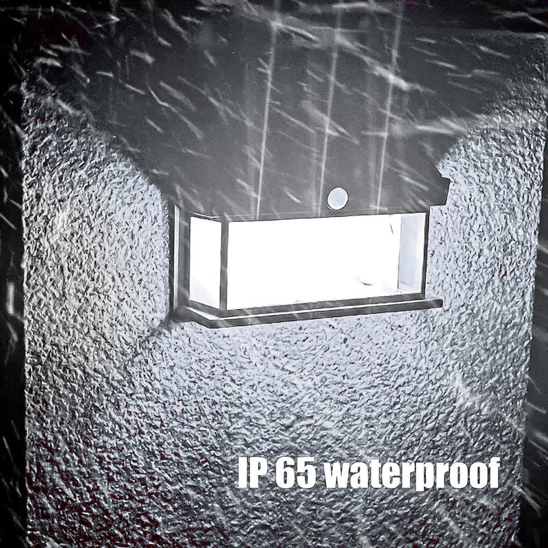 6 Farol Solar Aplique Pared 2 Ampolletas Led Sensor Luz Fria