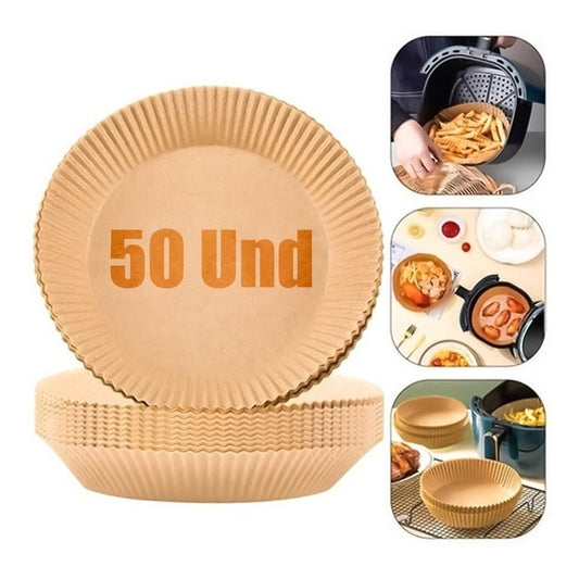 50 Forros Airfryer Papel Antiadherente Freidoras Desechable