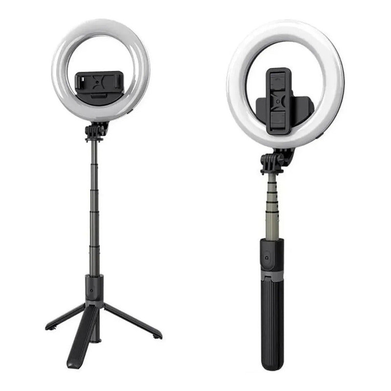 Baston Selfie Con Aro L07 Bluetooh Led Aluminio Con Tripode