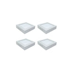 Pack 4 Foco Panel Plafon Sobrepuesto Cuadrado 18w Luz Fria