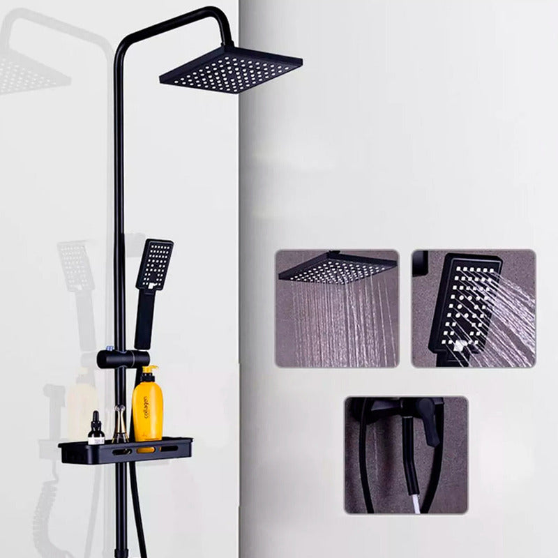 Columna Ducha Rectangular Con Monomando Y Ducha Telefono