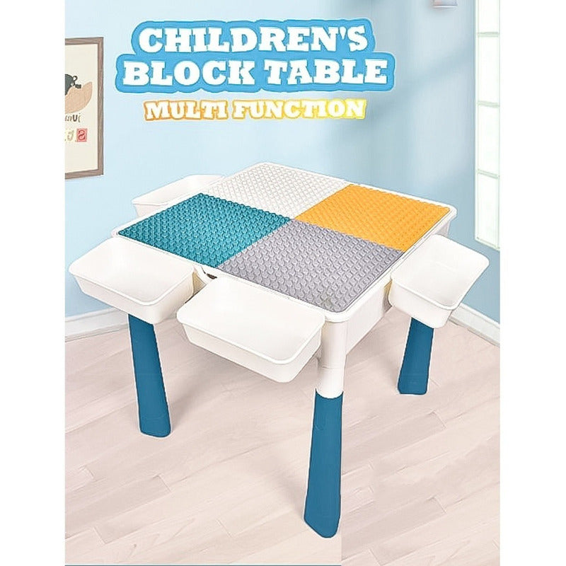 Mesa De Bloques Didactica Construccion 200 Pcs Y 2 Sillas