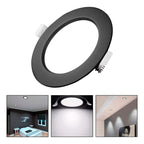 Foco Plafon Led Embutido Redondo 12w Luz Fria Borde Negro
