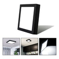 Foco Plafón Borde Negro 12w Led Cuadrado L. Fría Sobrepuesto