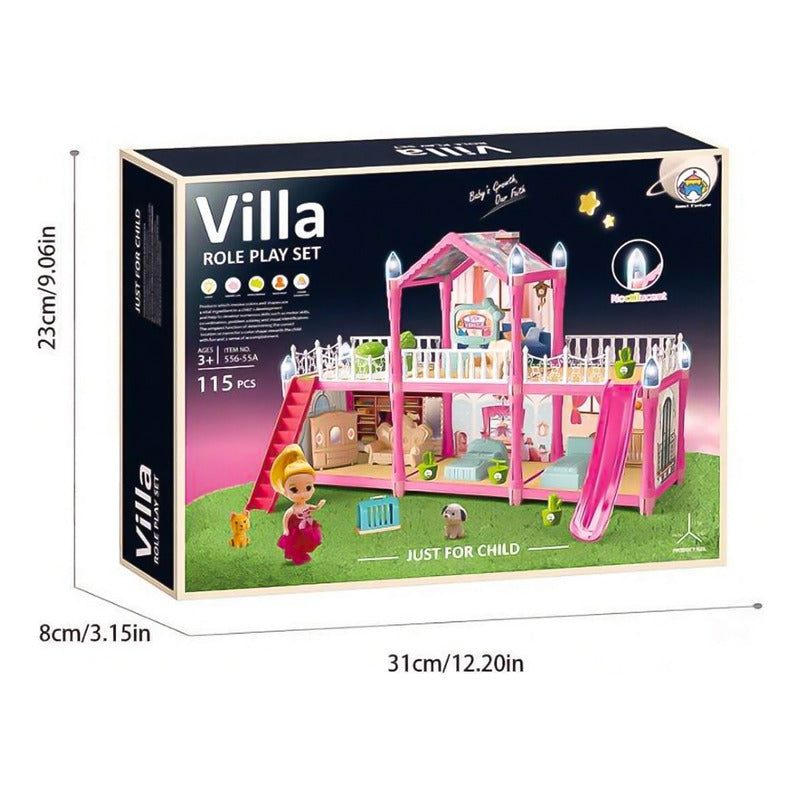 Casa De Muñecas Pista Auto Luxury Villas Con Muñeca 254 Pcs