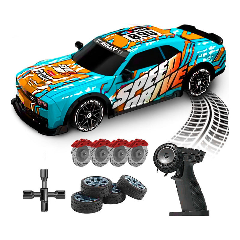 Auto Drift 4x4 C/r Luces Neumáticos Y Frenos De Repuestos