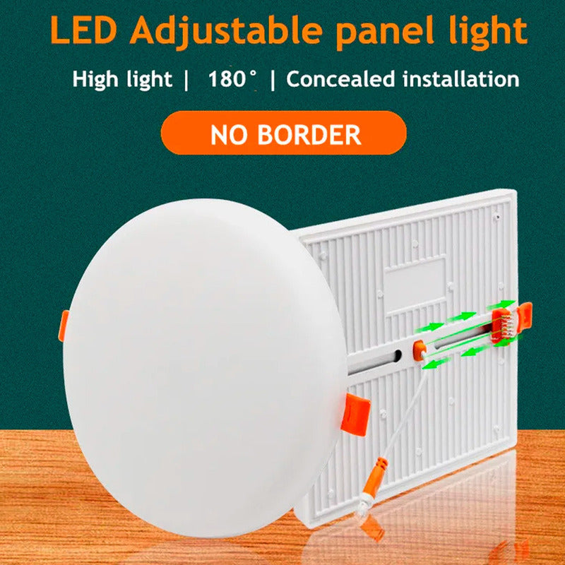 Pack 5 Foco Plafon Embutido 24w Sin Bordes Redondo Luz Fria