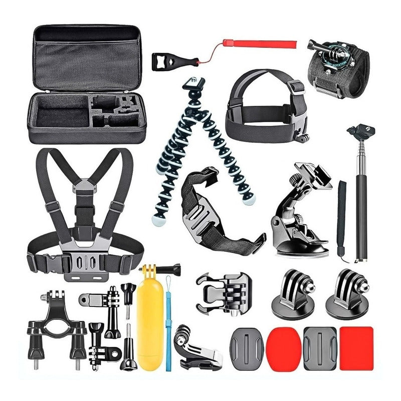 Kit Maleta Gopro Accesorios De Camara Deportiva 28 Piezas
