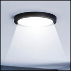 5 Foco Plafon Sobrepuesto Redondo 12w Luz Fria Borde Negro
