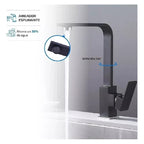 Grifo Llave Lavaplatos Monomando Moderno De Lujo Acero Negro
