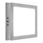 3 Foco Plafon Led Cuadrado Sobrepuesto 18w Luz Fria Niquel