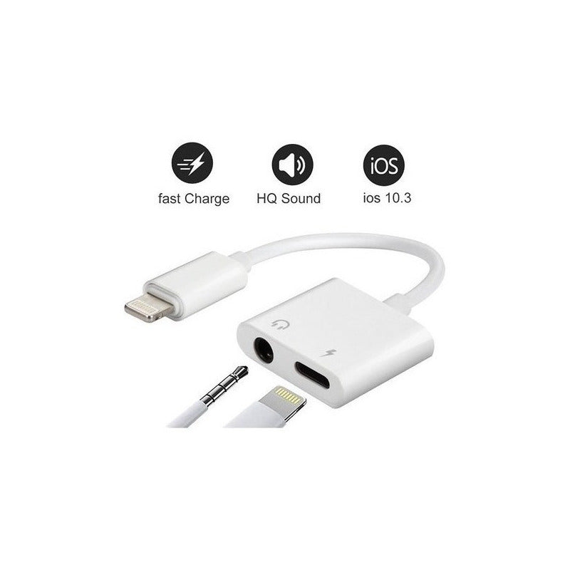 Adaptador Iphone A Aux Y Lightning Compatible Con iPhone