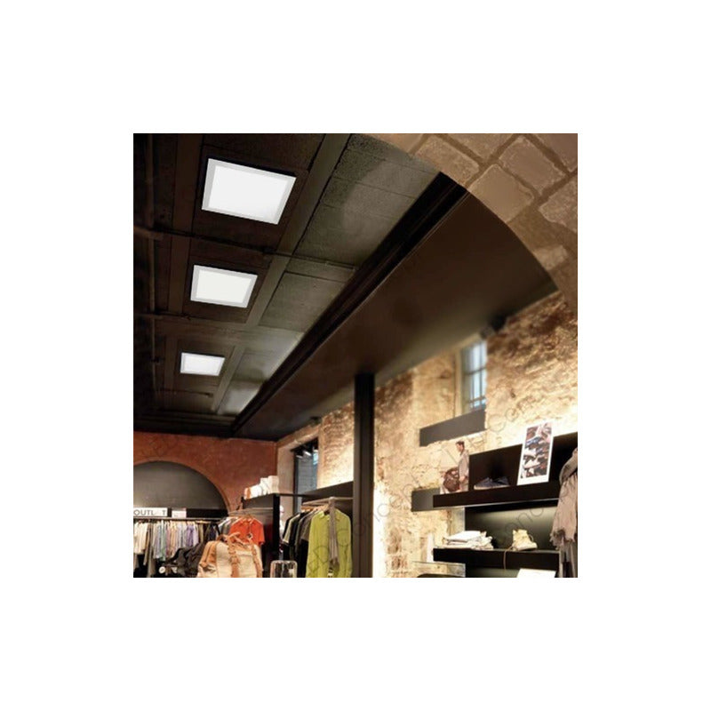 Pack 4 Foco Panel Plafon Sobrepuesto Cuadrado 12w Luz Calida