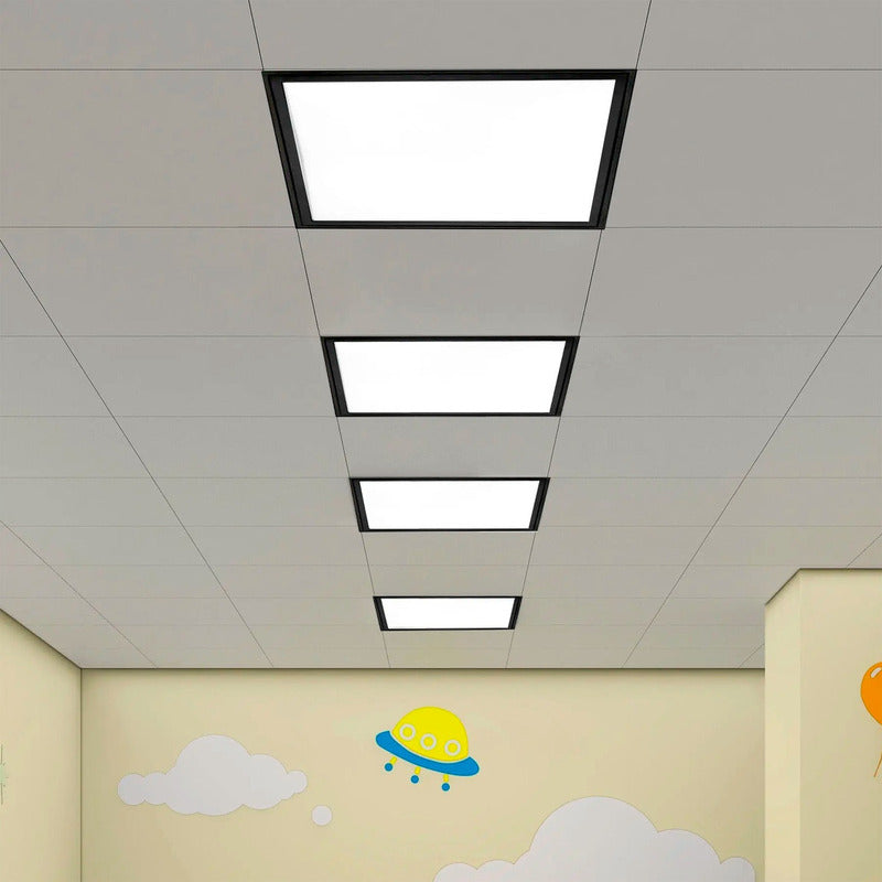 Panel Led 60x60cm Sobrepuesto Cuadrado 48w Luz Fría Negro