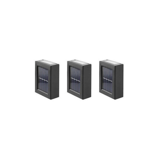 Pack 3 Foco Luz Aplique Solar Led Pared Exterior Luz Calida