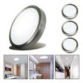 3 Foco Plafon Led Redondo Sobrepuesto 12w Luz Fria Niquel