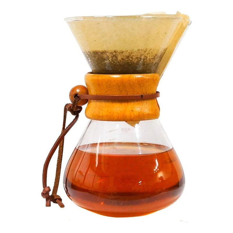 Cafetera Tipo Chemex 800ML Pour Over Por Goteo Vidrio Para Verter