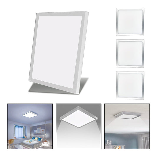 3 Foco Panel Led 48w 60x60cm Sobrepuesto Frio B. Blanco