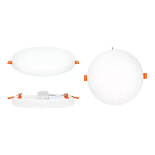 Pack 10 Foco Plafon Embutido 18w Sin Bordes Redondo Luz Fria
