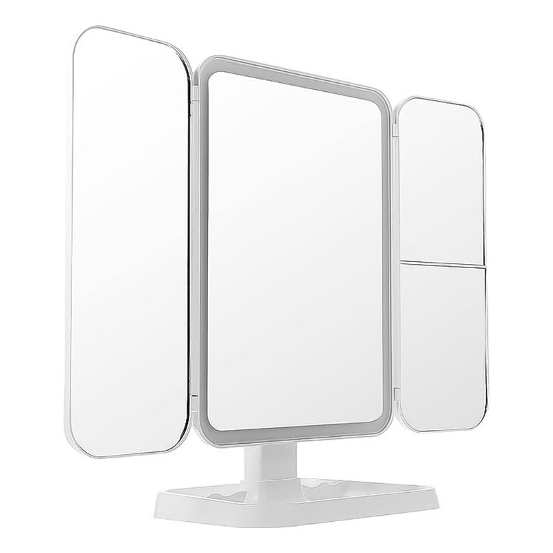 Espejo Maquillaje Profesional 22 Led Aumento Plegable Grande