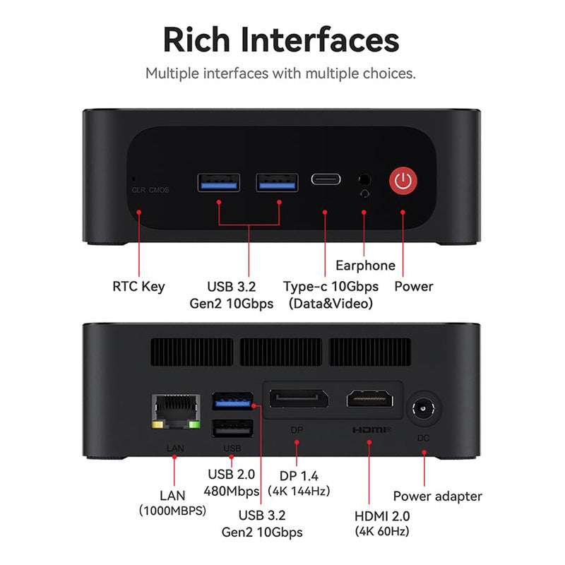 Mini Pc Beelink Ser5 Amd Ryzen 7 5800h 32 Gb Ram 500 Gb Ssd