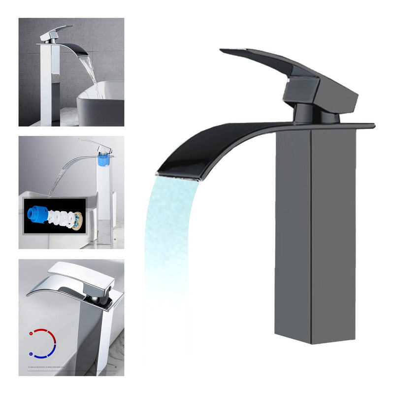 Llave Lavamanos Monomando Cascada Baño De Lujo Acero