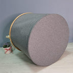 Cesto Canasto Ropa Sucia Plegable Borde Madera Con Tapa