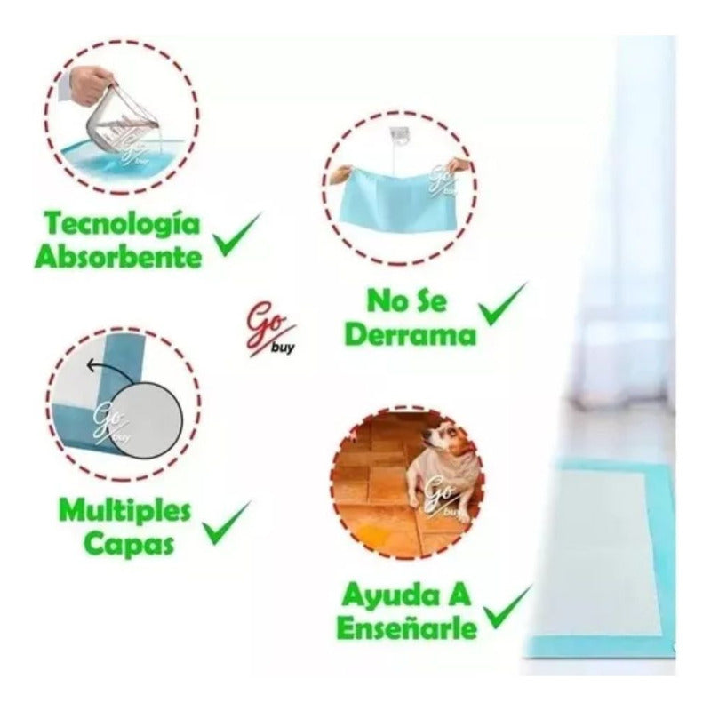 120 Pañales Tipo Sabanillas Mascotas Perros Y Gatos 60x60 Cm