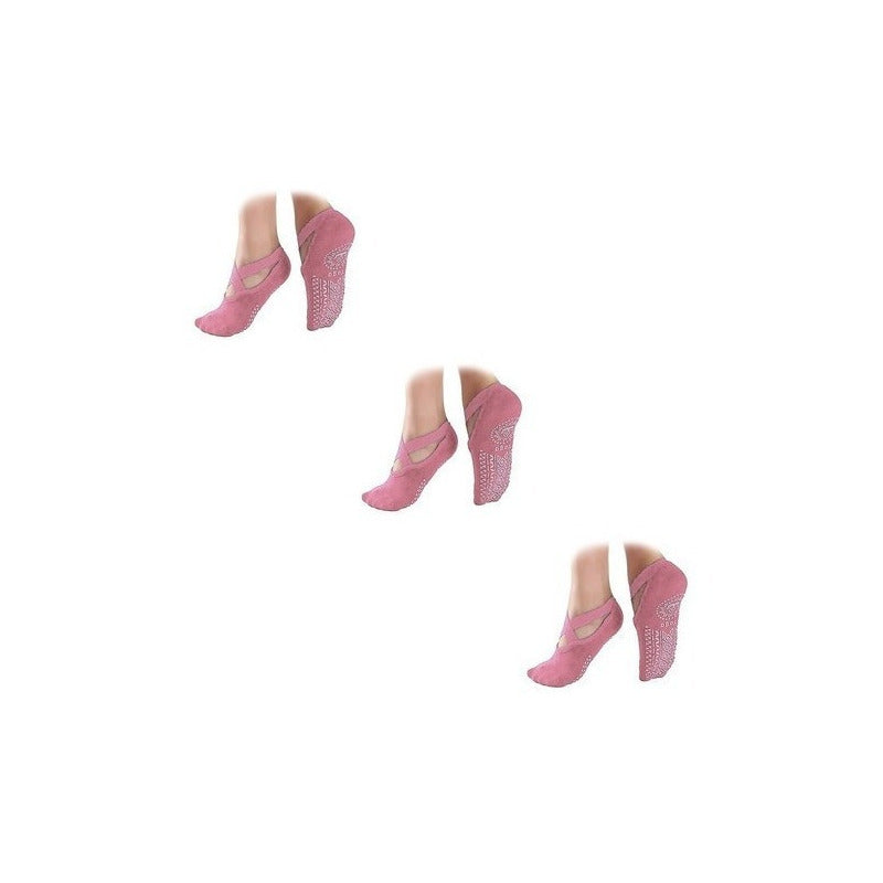 Pack 3 Calcetines Yoga Antideslizantes Transpirables Cruz