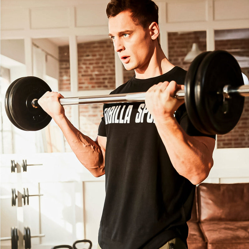 Barra Preolimpica 120cm Recta Cromada Gimnasio Fitness 4.5kg