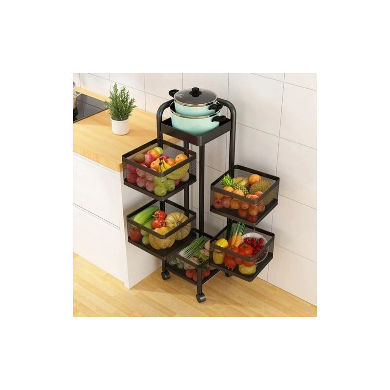 Estante Organizador Verdulero Frutero Metal Giratorio 5 Piso