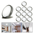 10 Foco Plafon Led Redondo Sobrepuesto 18w Luz Fria Niquel