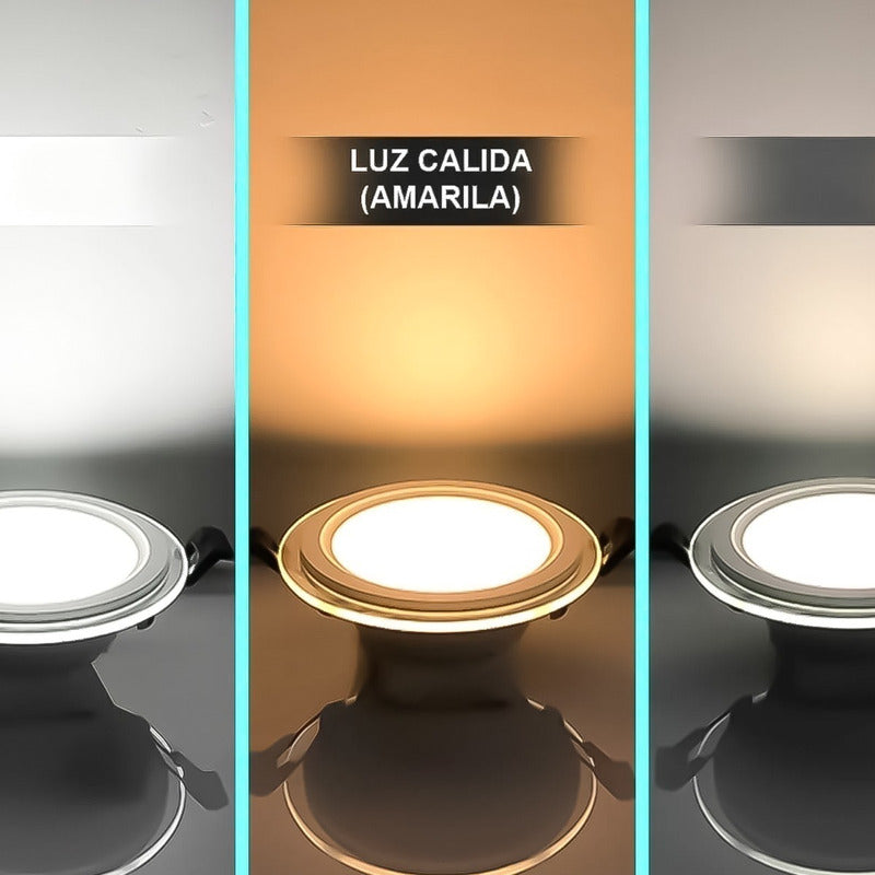 Foco Panel Plafon Led Embutido Redondo 18w Luz Blanca Calida