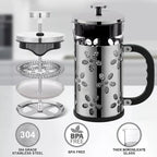 Prensa Francesa De Vidrio Y Metal Negro Cafetera 1 Litro