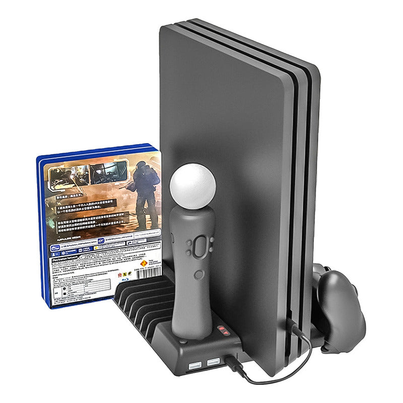 Soporte Vertical Base Para Play Station Ps4 Ventilador Slim Cargador
