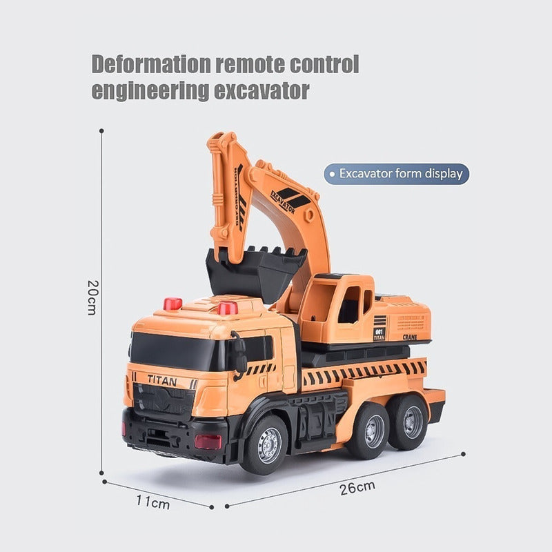 Auto A Control Remoto Transformer Robot Excavadora