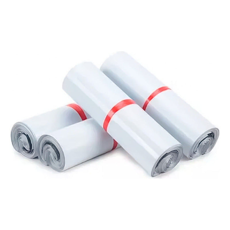 Pack 100 Bolsas Courier Embalaje Blanca Autoadhesivo 25x35cm