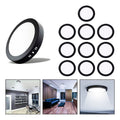 10 Foco Plafon Sobrepuesto Redondo 12w Luz Fria Borde Negro