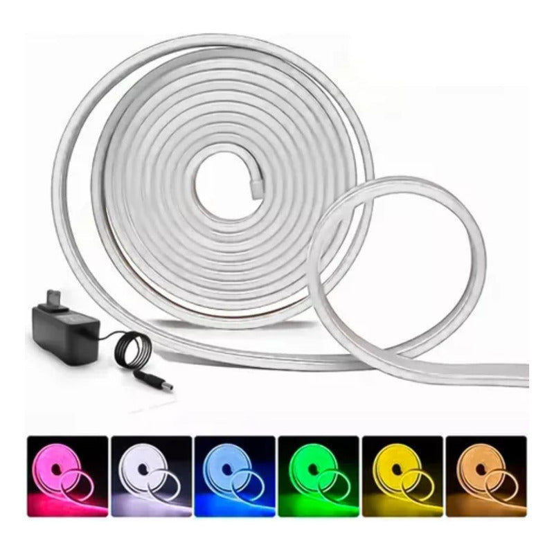 Cinta Led Tira Neon Flex De 5 Metros Luz 12v