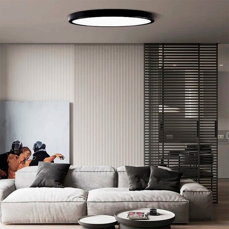 10 Foco Plafon Led Redondo Sobrepuesto 18w Luz Fria Niquel
