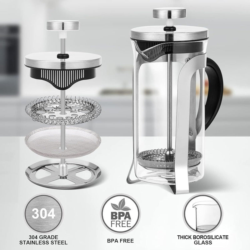 Prensa Francesa De Lujo Cromado Cafetera 350ml Coffee