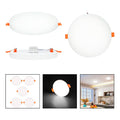 Pack 5 Foco Plafon Embutido 24w Sin Bordes Redondo Luz Fria