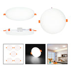 Pack 5 Foco Plafon Embutido 24w Sin Bordes Redondo Luz Fria