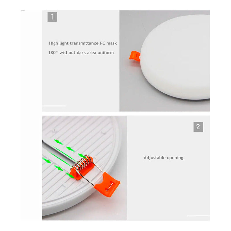 Pack 10 Foco Plafon Embutido 48w Sin Bordes Redondo Luz Fria