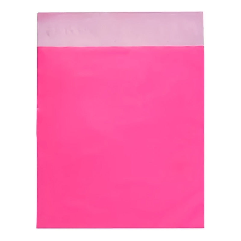 Pack 100 Bolsas Courier Embalaje Rosada Autoadhesivo 17x30cm